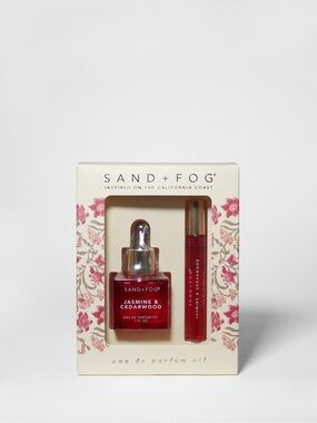 NWT SAND + FOG Jasmine & Cedarwood Eau de Parfum Oil Set - Oil Dropper & Roller